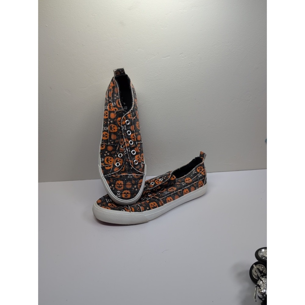 Corky's Babalu Halloween Sneakers Women Size 9 Black Orange Pumpkin